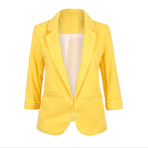 Open Front Notched Blazer 2019 autumn Women Formal Jackets Office Work Slim Fit Blazer white Ladies suits 11 colors size S-XXL