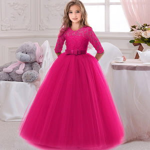 2019 new lace wedding holy dress the flower girl bow tie the tennis party the banquet party show ball dress vestidos de fiesta