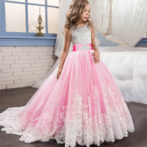 2019 new lace wedding holy dress the flower girl bow tie the tennis party the banquet party show ball dress vestidos de fiesta